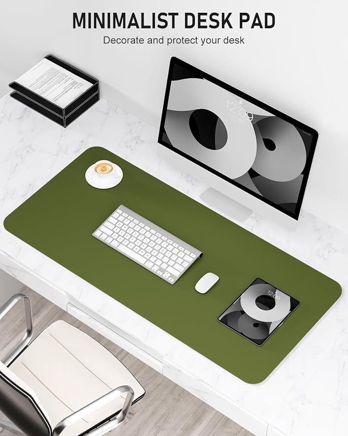 Desk Pad, 35.5" x 17" PU Leather Non-Slip Desk Mat Large Mouse Pad - Image 2