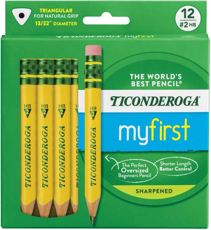 Ticonderoga My First Half-Size Wooden Pencils, Large Triangle-Barrel - Image 2