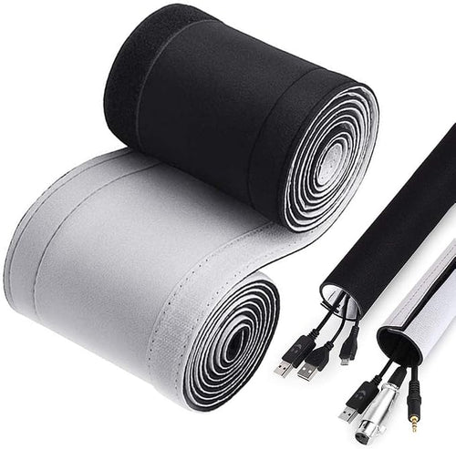 120" Neoprene Cable Management Organizer, Reversible Flexible Cuttable DIY Hole by Unknown