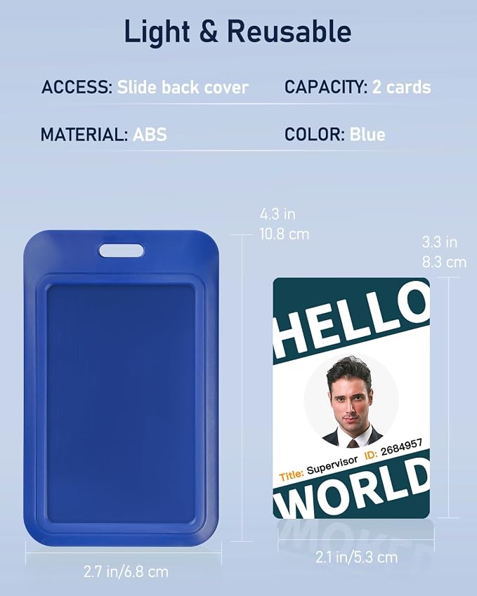 Uniclife 6 Pack Sliding ID Badge Holder Vertical Hard Plastic Case - Image 7