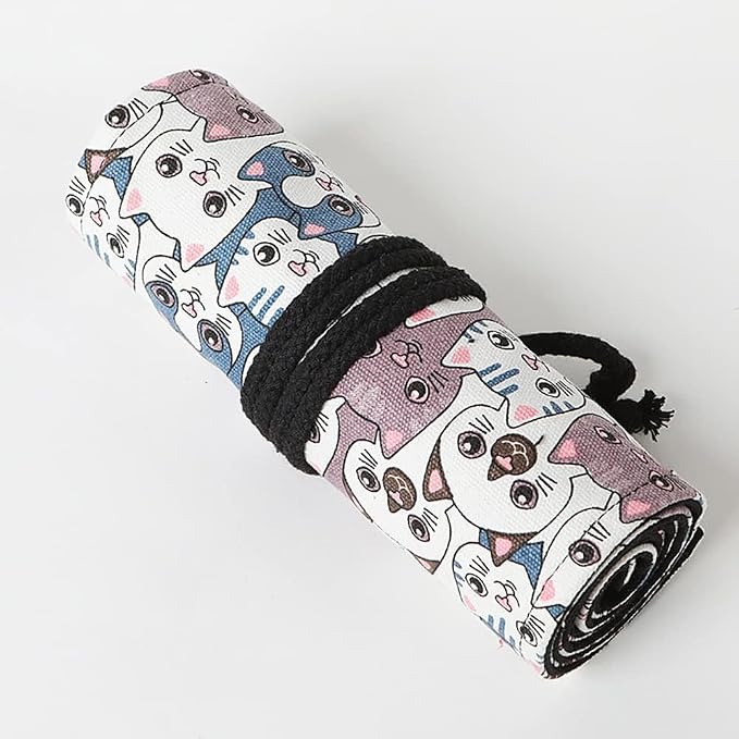 DIYOMR 12/24/36/72 Slots Pencil Wrap Roll, Artist Colored Roll Up Bag, Short - Image 7