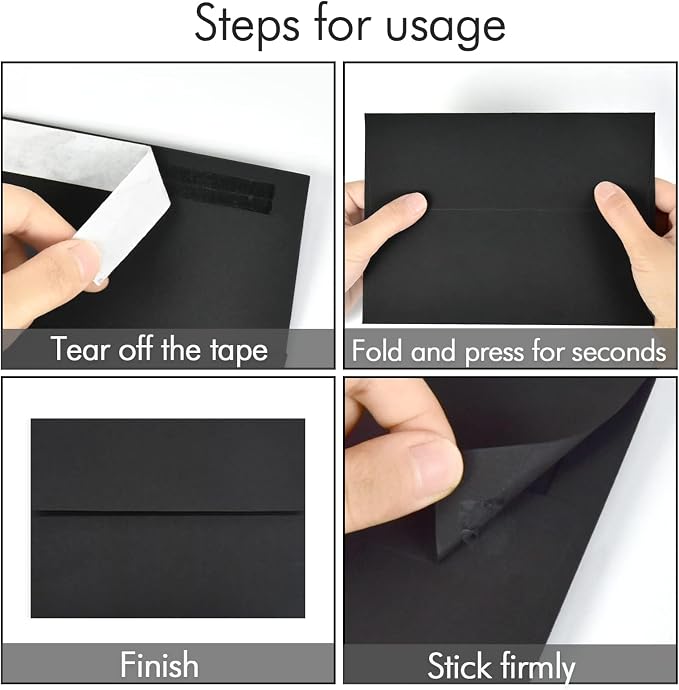 A7 Black Invitation 5x7 Envelopes - Image 4