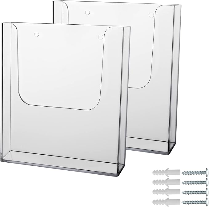 zavekia Acrylic Brochure Holder, 2 Packs 8 x 11.5 Inches Brochure Holder Wall by zavekia