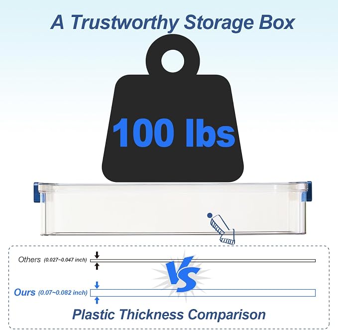 CATOOMUU 16-Pack 9x13 Shallow Flat Clear Plastic Storage Boxes | 5.5Qt - Image 3