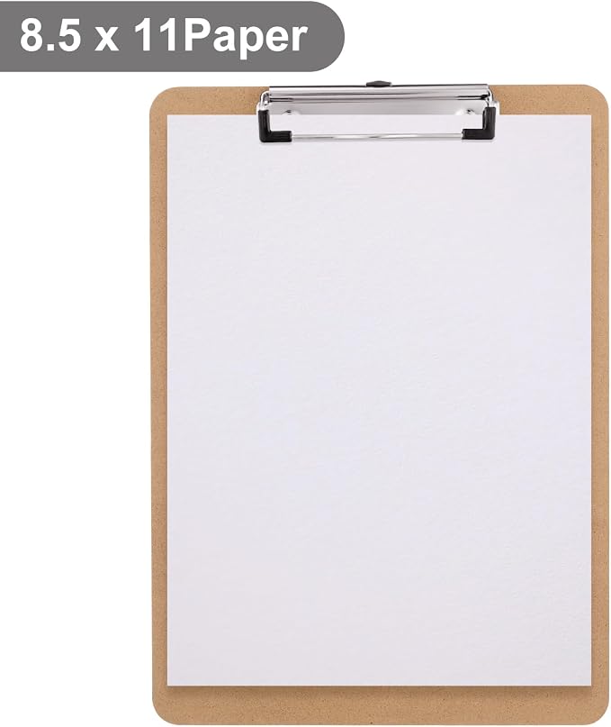 Wood Clipboards 30 Pack, Letter Size Hardboard Clip Board 8.5x11 | A4 Standard - Image 5