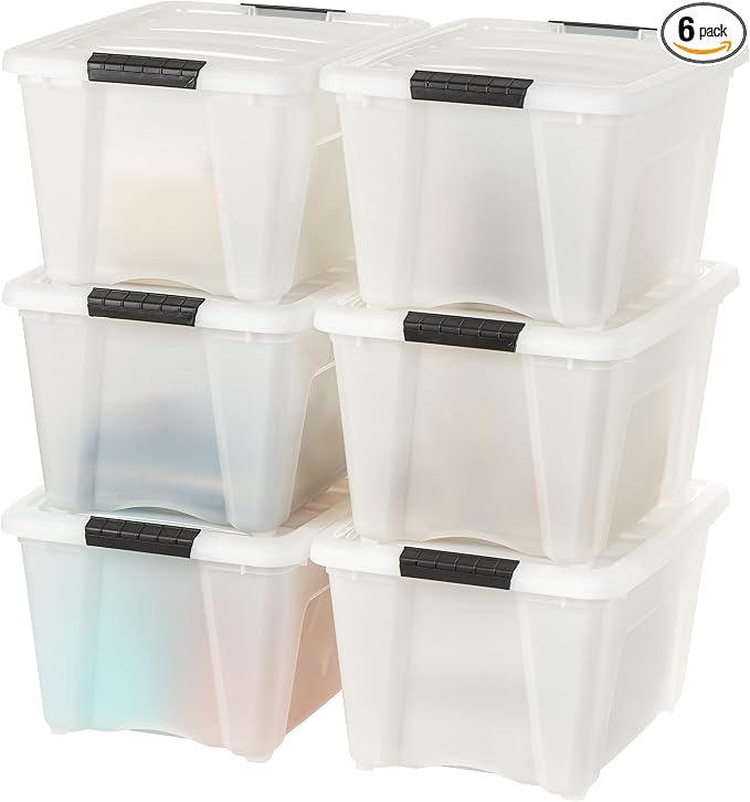IRIS USA 32 Qt Stackable Plastic Storage Bins by IRISUSA