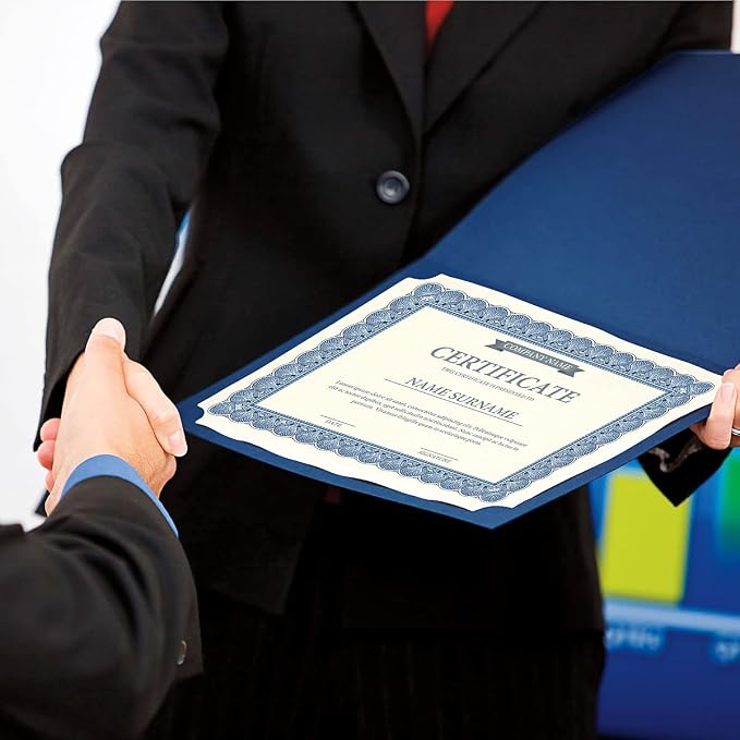 Classic Blue & Silver Certificate Folders - Image 5