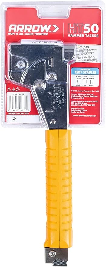 Arrow HT50 Heavy Duty Hammer Tacker, Chromed-Steel Manual Stapler - Image 14
