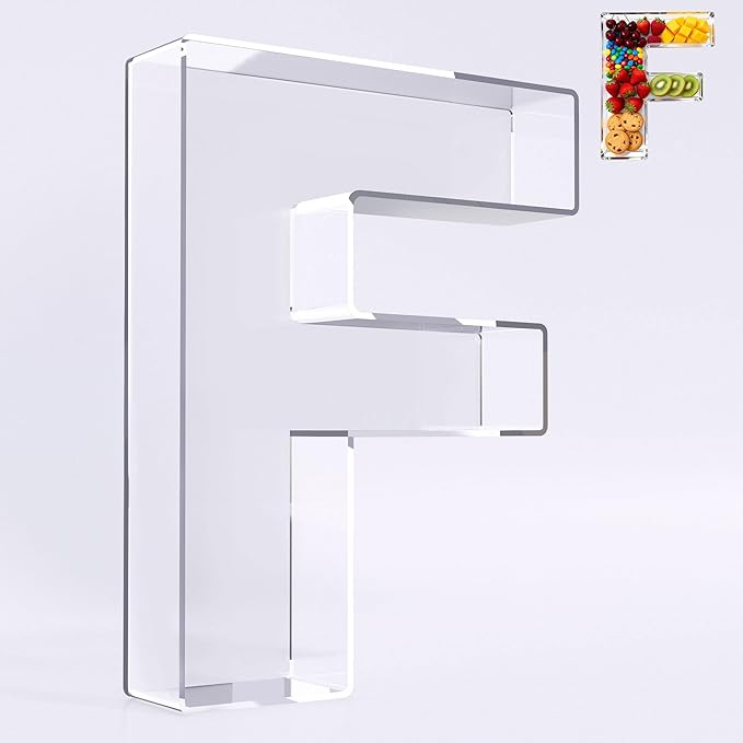 Ledido 10’’ Acrylic Letter Charcuterie Board Box, Reusable Fillable Serving Tray by Ledido