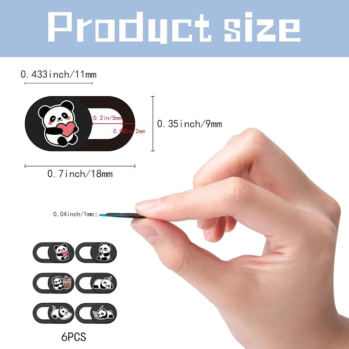 Panda Camera Cover Webcam Cover Slide Cute Animal Design Privacy Guard Webcam - Image 2