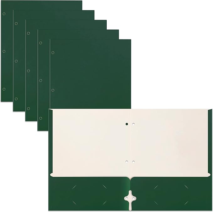 Better Office Products Two Pocket Portfolio Folders, Dark Green, Letter Size by BetterOfficeProducts