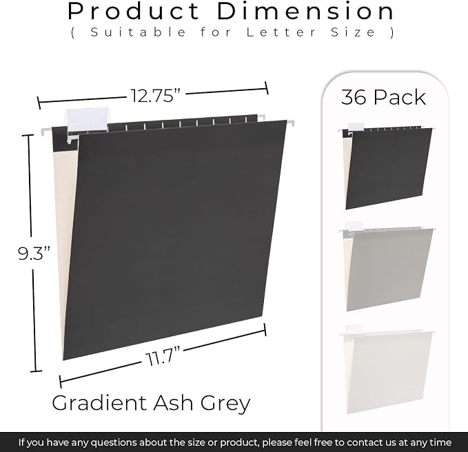 Y YOMA 36 Pack Gradient Hanging File Folders Letter Size Decorative Hanging - Image 3