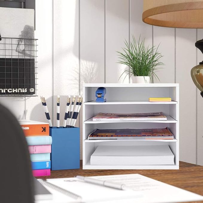 EMERIT 4-Tier Adjustable Paper Organizer, Large Capacity Desktop Organzier - Image 7