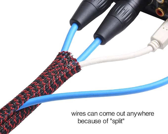 Alex Tech 10ft - 1/2 inch Cord Protector Wire Loom Tubing Cable Sleeve Split - Image 3