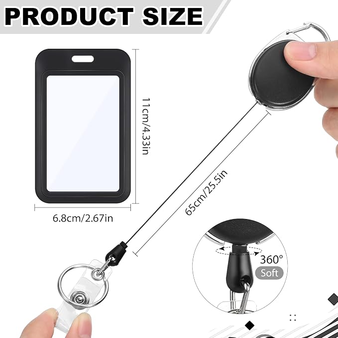 5 Pack Badge Holder Retractable Clip Heavy Duty Reels - Image 3