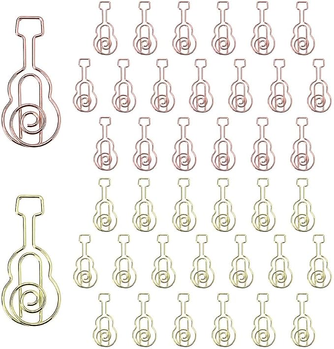 OWLFAVO 40pcs Guitar Shape Paper Clips by OWLFAVO