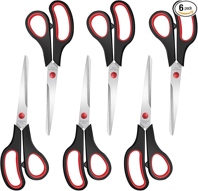 6 Packs Sewing Craft Scissors Bulk, Stainless Steel Shears by Xnluothsk