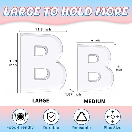 13.8" Extra Large Acrylic Letter Charcuterie Board Box, Reusable Fillable - Image 2