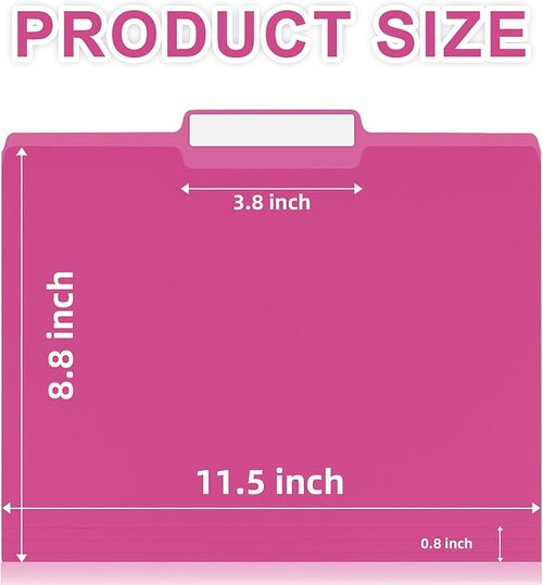 100 Packs Pink File Folder, 1/3-Cut Tabs, Manilla File Folders Letter Size - Image 2