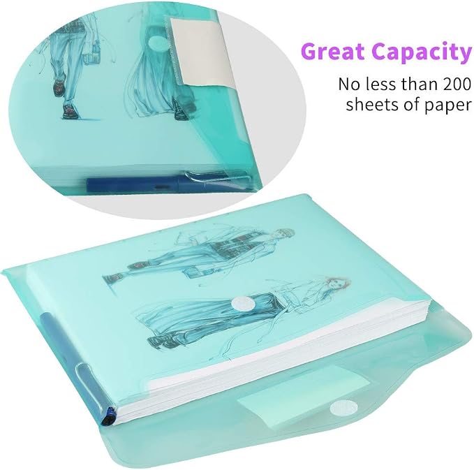 11 Pack Plastic Poly Filing Envelopes, 6 Assorted Color - Image 2