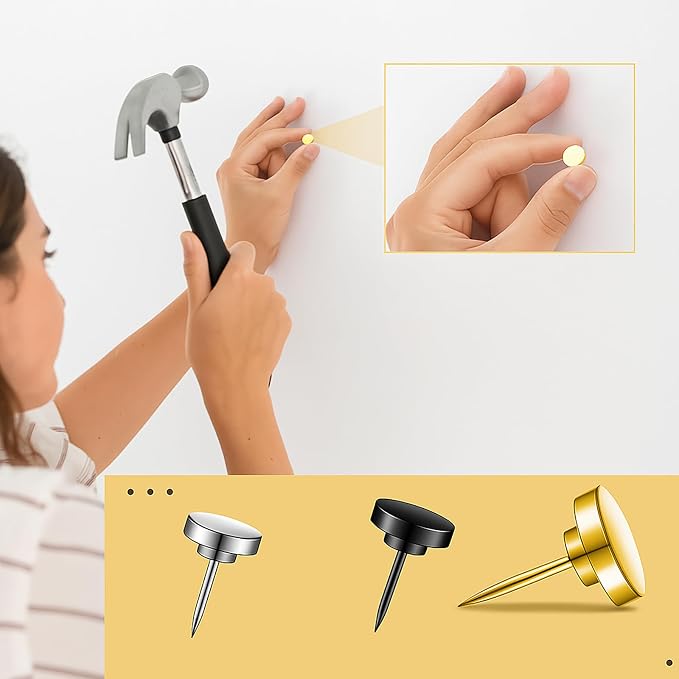 Black Heavy Duty Thumb Tacks, Push Pins - Image 5