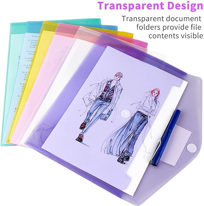 36 Pack Plastic Poly Filing Envelopes, 6 Assorted Color - Image 4
