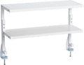 VIVO White Clamp-on 24 inch 2-Tier Desk Shelf, STAND-SHELF24C-W | Above or by Unknown
