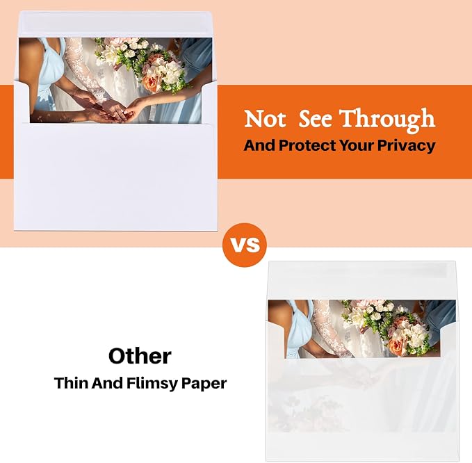 A7 Printable White Envelopes 5x7 100 Pack Quick Self Seal, - Image 4