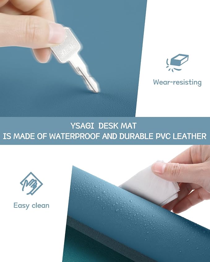 Non-Slip Desk Pad, Waterproof PVC Leather Desk Table Protector, Ultra Thin - Image 5