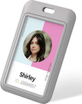 Uniclife 3 Pack Sliding ID Badge Holder Vertical Hard Plastic Case by UnicLife
