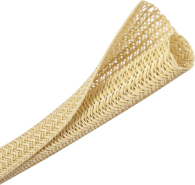 25ft - 1/2 inch Braided Cable Management Sleeve Cord Protector - Self-Wrapping by CrocSee