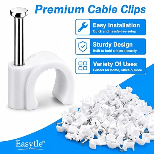 Cable Wire Clips 4mm 6mm 8mm 10mm Cable Management RG6 RG59 CAT5 CAT6 RJ45 - Image 5