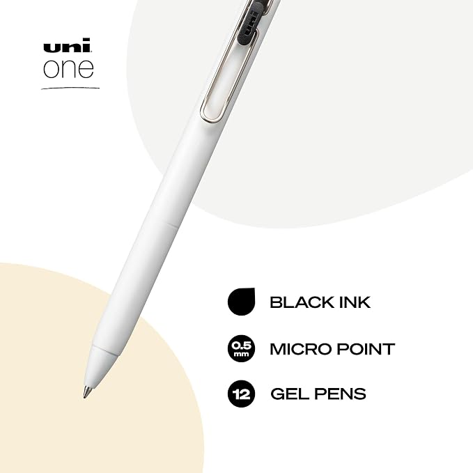 Uniball One Gel Pen 12 Count; 0.5mm Micro Black Pens; Gel Ink Pens | Office - Image 2