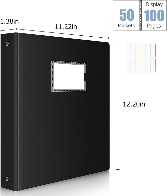 Uquelic 50-Pocket Binder with Plastic Sleeves - Image 2