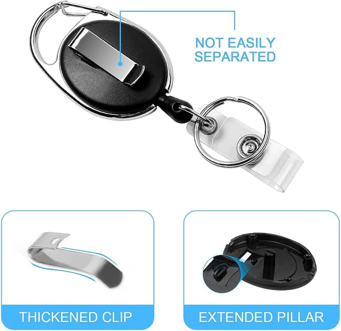Teskyer Badge Reel, 20 Pack Retractable Badge Holders - Image 7