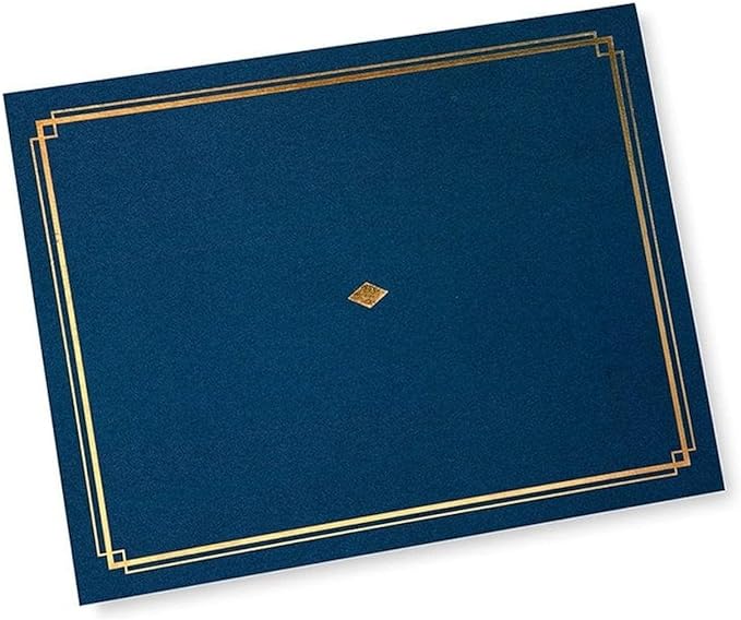 Gartner Studios Navy Blue Gold Foil Certificate Holders, 36 Ct, 8.5" x 11" | 36 by GartnerStudios