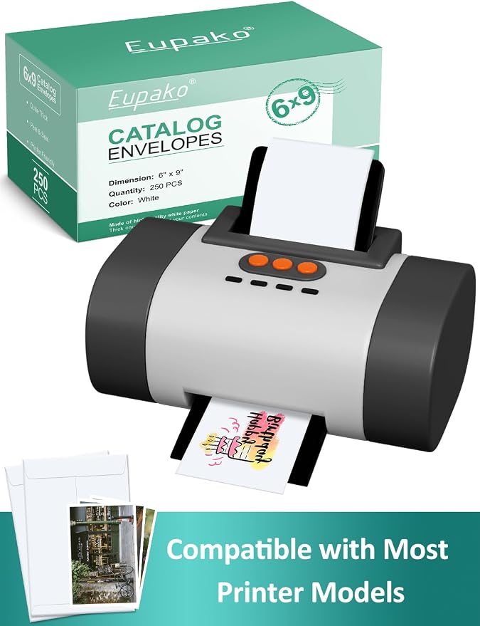 Eupako Catalog Envelopes 6x9 Small White Envelopes Self Seal 250 Pack - Image 3