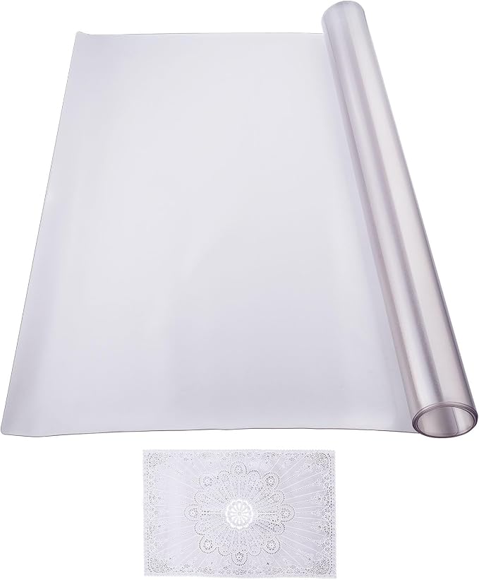 VEVOR Plastic Table Cover, 42 x 60 Inch 1.5 mm Thick Frosted Rectangle PVC Desk - Image 9