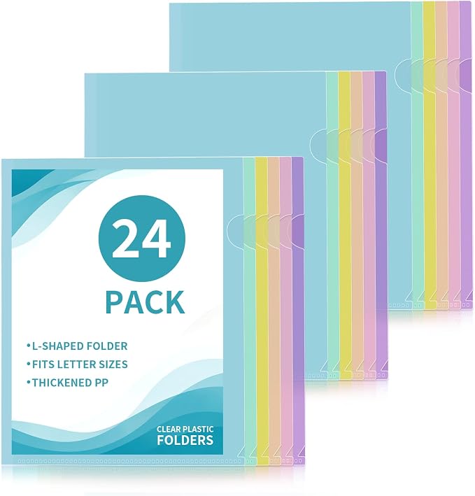 Plastic File Folders, Letter Size Clear Project Sleeves by KIOEEE