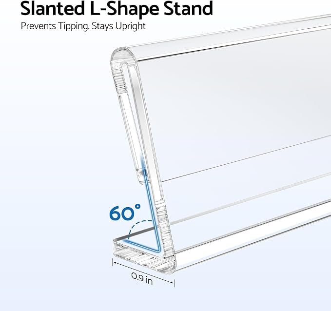 HlIMIEI Acrylic Name Plates for Desks, 10 Pack Clear Name Holders 2 x 8 - Image 3