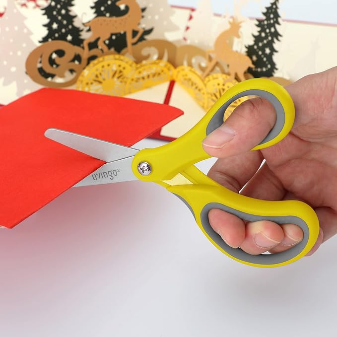 LIVINGO 3 Pack 5” Kids Scissors, Left/Right Handed Blunt Stainless Safety - Image 6