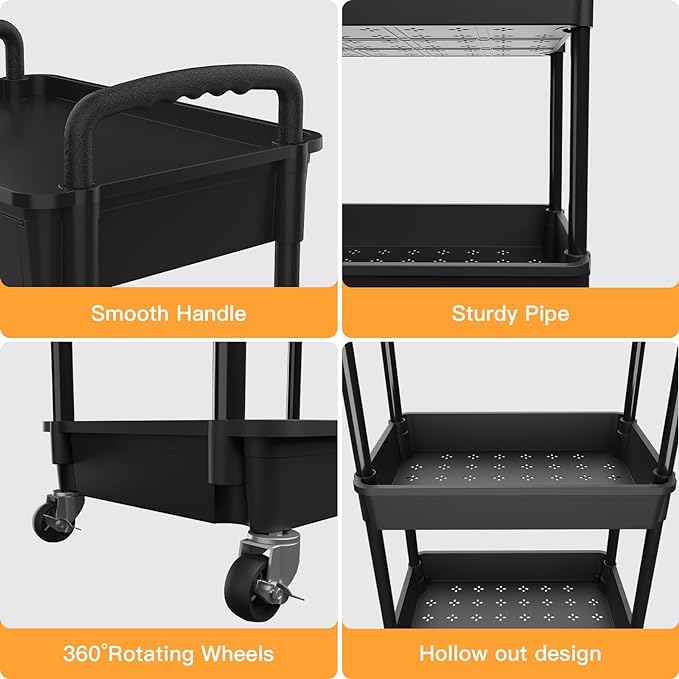 3 Tier Rolling Utility Cart - Image 2