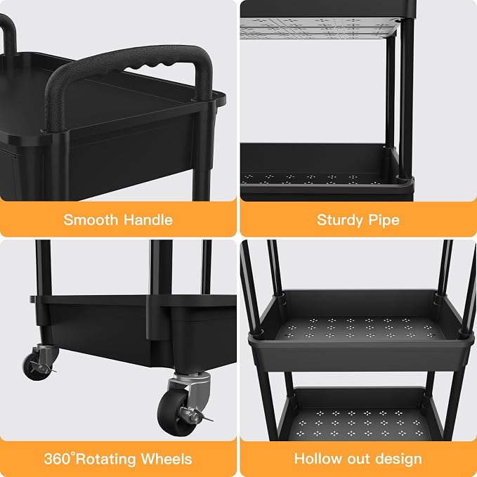 4 Tier Rolling Utility Cart - Image 2