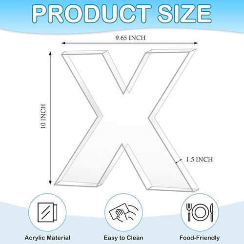 10" X Clear Acrylic Letter Charcuterie Board Box, Reusable Fillable Decorative - Image 2