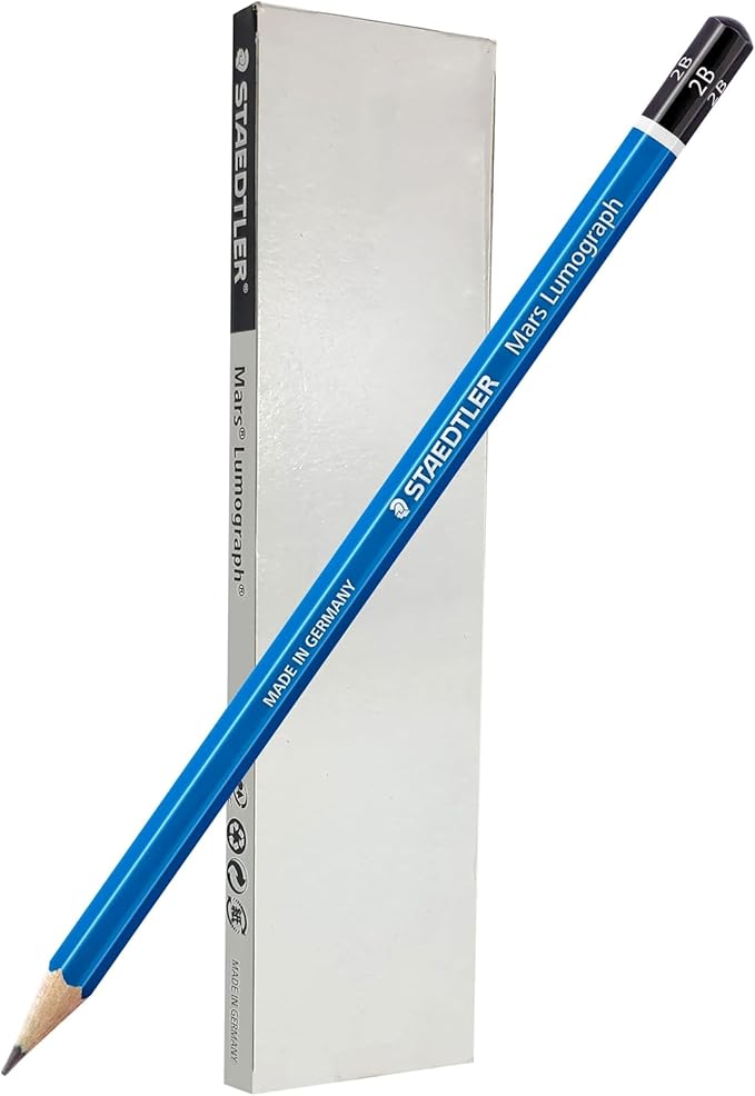 STAEDTLER Mars Lumograph 2B Graphite Art Drawing Pencil, 6 Pencils by Staedtler