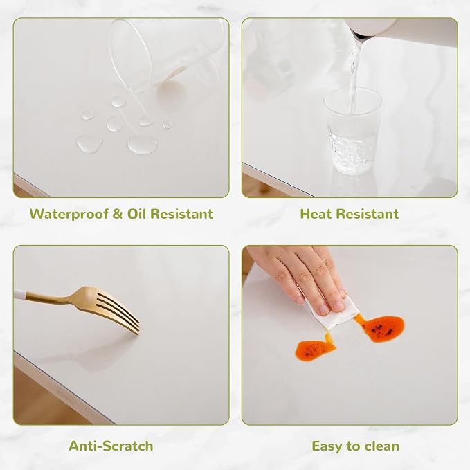 36 x 66 Inch Clear Table Cover, 1.5mm Thick Plastic Table Protector - Image 4