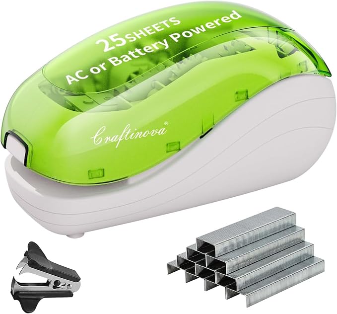 Electric Stapler，Including 2000 Staples and 1 Staple Remover, Suitable by Craftinova
