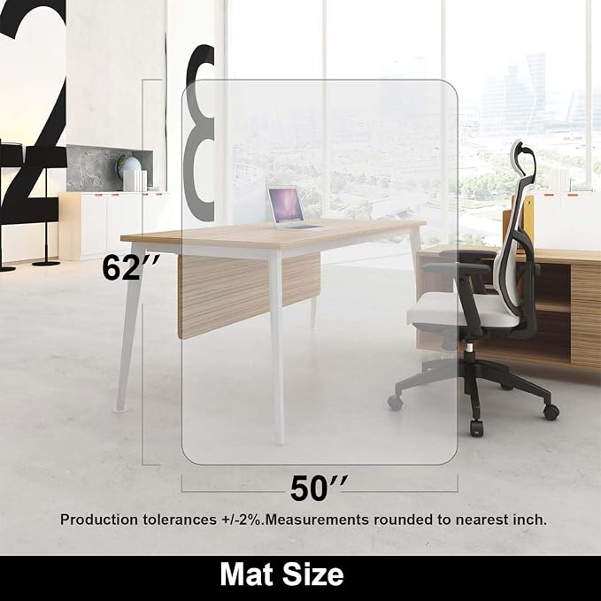 AiBOB Office Chair Mat for Hardwood Floor, 50 X 62 inches, Hard Floor Chair - Image 6