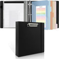 SKYDUE 3 Ring Binder with Clipboard, 2 Inch PU Heavy Duty Binder with Notepad & by SKYDUE