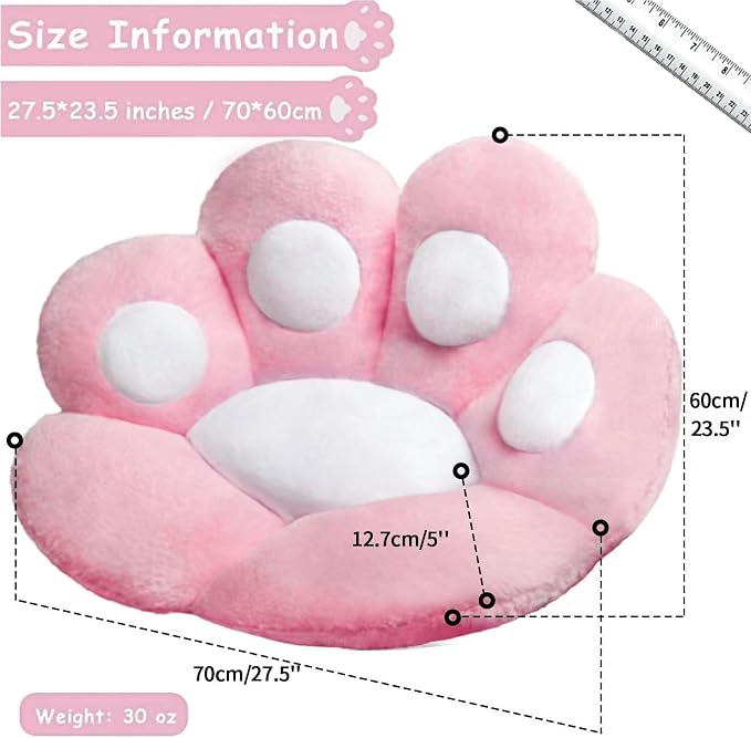 DOBUONO Cat Paw Cushion Kawaii Office Desk Chair Cushion Comfy Plush Cat Paw - Image 5